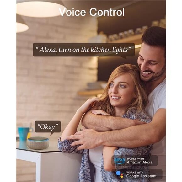 Smart Light Bulbs,E26 A19 LED Smart Home Lighting Bulb Works with Alexa & Google - Picture 3 of 6